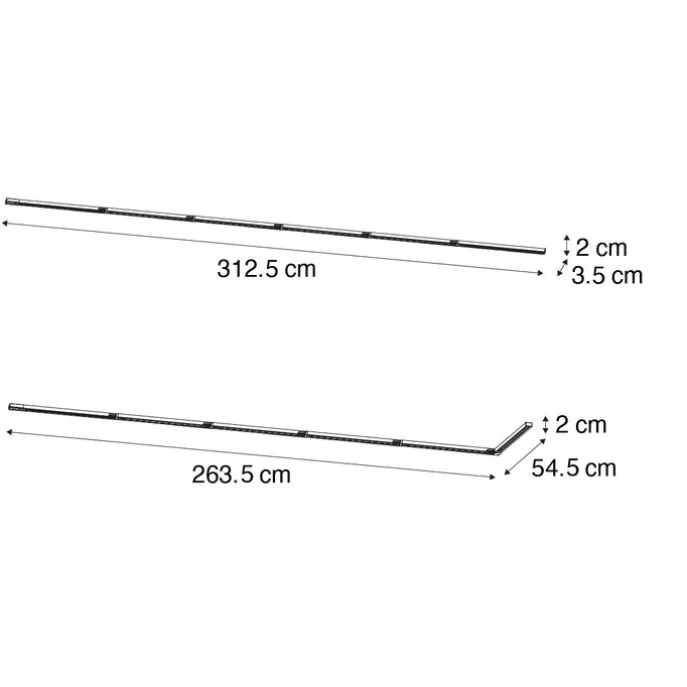 Modern railsysteemwit 1-fase 300cm - Iconic