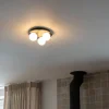 Moderne badkamer plafondlamp zwart 3-lichts - Cederic