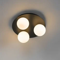 Moderne badkamer plafondlamp zwart 3-lichts - Cederic
