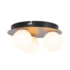 Moderne badkamer plafondlamp zwart 3-lichts - Cederic