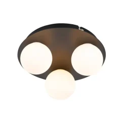 Moderne badkamer plafondlamp zwart 3-lichts - Cederic