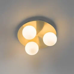 Moderne badkamer plafondlamp messing 3-lichts - Cederic