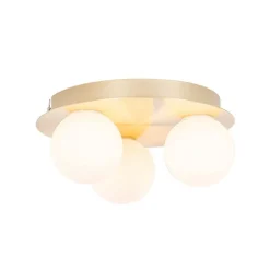 Moderne badkamer plafondlamp messing 3-lichts - Cederic