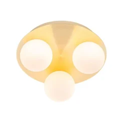 Moderne badkamer plafondlamp messing 3-lichts - Cederic
