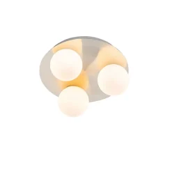 Moderne badkamer plafondlamp staal 3-lichts - Cederic
