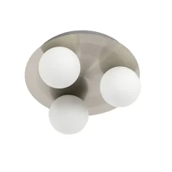 Moderne badkamer plafondlamp staal 3-lichts - Cederic