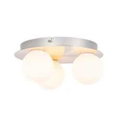 Moderne badkamer plafondlamp staal 3-lichts - Cederic