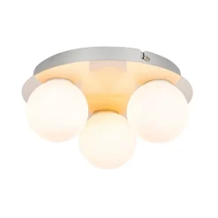 Moderne badkamer plafondlamp staal 3-lichts - Cederic
