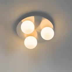 Moderne badkamer plafondlamp staal 3-lichts - Cederic