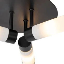 Moderne badkamer plafondlamp zwart 3-lichts IP44 - Bath