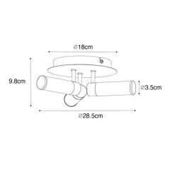 Moderne badkamer plafondlamp zwart 3-lichts IP44 - Bath