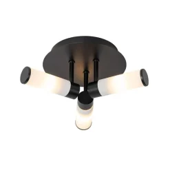 Moderne badkamer plafondlamp zwart 3-lichts IP44 - Bath