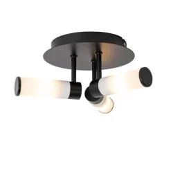 Moderne badkamer plafondlamp zwart 3-lichts IP44 - Bath