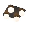 Moderne badkamer plafondlamp zwart vierkant 4-lichts - Cederic