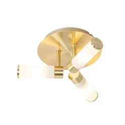 Moderne badkamer plafondlamp messing 3-lichts IP44 - Bath