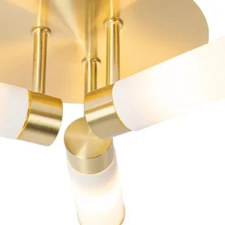Moderne badkamer plafondlamp messing 3-lichts IP44 - Bath