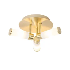 Moderne badkamer plafondlamp messing 3-lichts IP44 - Bath