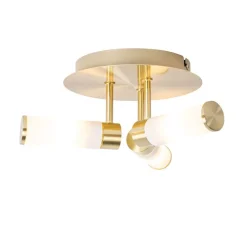 Moderne badkamer plafondlamp messing 3-lichts IP44 - Bath
