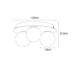 Moderne badkamer plafondlamp wit 3-lichts - Cederic