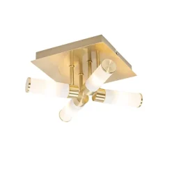 Moderne badkamer plafondlamp messing 4-lichts IP44 - Bath