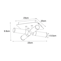 Moderne badkamer plafondlamp messing 4-lichts IP44 - Bath