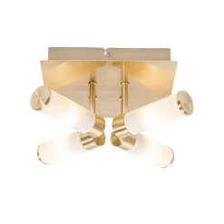 Moderne badkamer plafondlamp messing 4-lichts IP44 - Bath