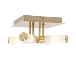 Moderne badkamer plafondlamp messing 4-lichts IP44 - Bath