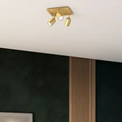 Moderne badkamer spot messing vierkant 3-lichts IP44 - Ducha