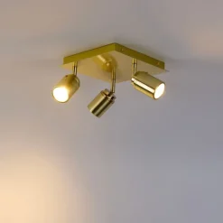 Moderne badkamer spot messing vierkant 3-lichts IP44 - Ducha