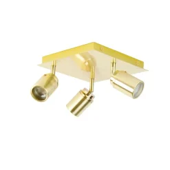 Moderne badkamer spot messing vierkant 3-lichts IP44 - Ducha