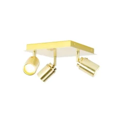 Moderne badkamer spot messing vierkant 3-lichts IP44 - Ducha