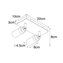 Moderne badkamer spot messing 2-lichts IP44 - Japie
