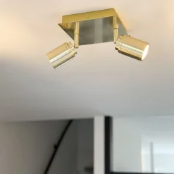 Moderne badkamer spot messing vierkant 2-lichts IP44 - Ducha