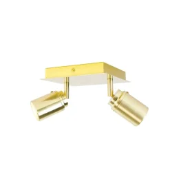 Moderne badkamer spot messing vierkant 2-lichts IP44 - Ducha