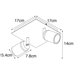 Moderne badkamer spot messing vierkant 2-lichts IP44 - Ducha