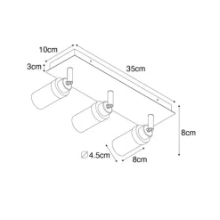 Moderne badkamer spot staal 3-lichts IP44 - Japie