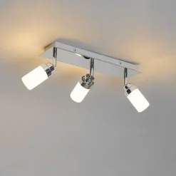 Moderne badkamer spot staal 3-lichts IP44 - Japie