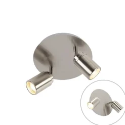Moderne badkamer spot staal 2-lichts IP44 - Ducha
