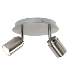 Moderne badkamer spot staal 2-lichts IP44 - Ducha