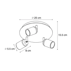 Moderne badkamer spot wit 3-lichts IP44 - Ducha