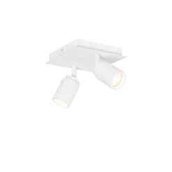 Moderne badkamer spot wit vierkant 2-lichts IP44 - Ducha