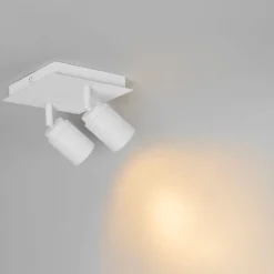 Moderne badkamer spot wit vierkant 2-lichts IP44 - Ducha