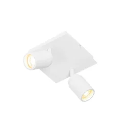 Moderne badkamer spot wit vierkant 2-lichts IP44 - Ducha
