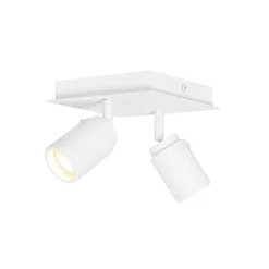 Moderne badkamer spot wit vierkant 2-lichts IP44 - Ducha