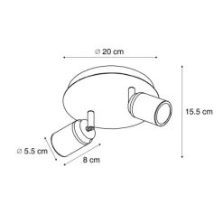 Moderne badkamer spot wit 2-lichts IP44 - Ducha