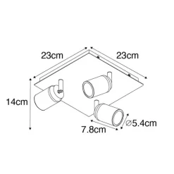 Moderne badkamer spot wit vierkant 3-lichts IP44 - Ducha