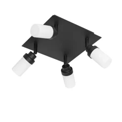 Moderne badkamer spot zwart 4-lichts IP44 - Japie