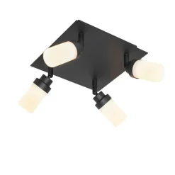 Moderne badkamer spot zwart 4-lichts IP44 - Japie