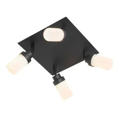 Moderne badkamer spot zwart 4-lichts IP44 - Japie