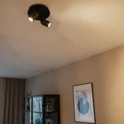 Moderne badkamer spot zwart 2-lichts IP44 - Ducha